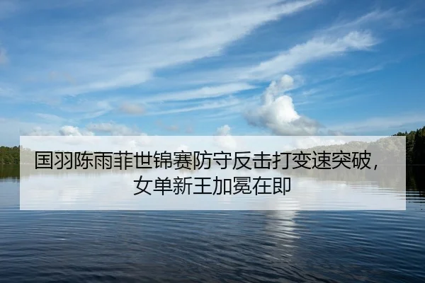 国羽陈雨菲世锦赛防守反击打变速突破，女单新王加冕在即